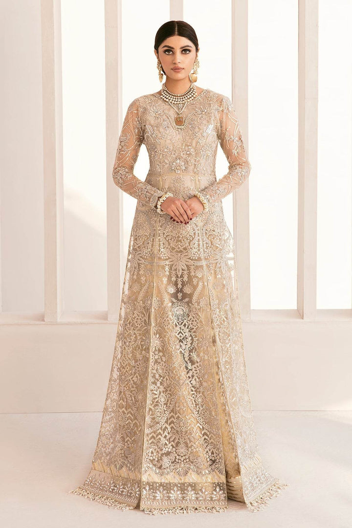 Ethereal 3-Piece Ensemble – A True Facade of LuxuryEMBROIDERED NET CH11-03 UNSTITCHED - ZEYTONCART