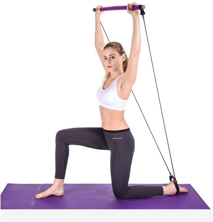Yoga Crossfit Resistance Bands Exerciser Pull Rope Portable Gym Workout Pilates Bar Trainer Elastic Bands - ZEYTONCART