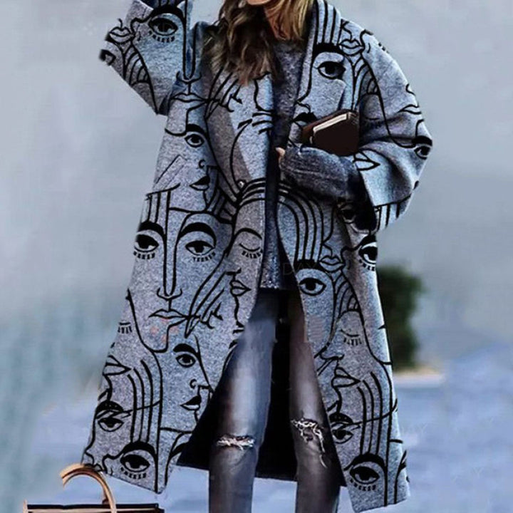 Women's Color Matching Plaid Long-sleeved Coat - ZEYTONCART