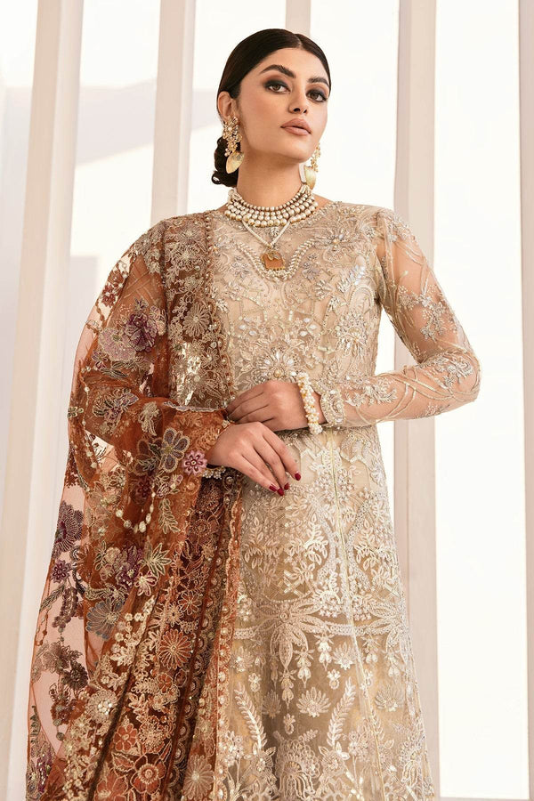Ethereal 3-Piece Ensemble – A True Facade of LuxuryEMBROIDERED NET CH11-03 UNSTITCHED - ZEYTONCART
