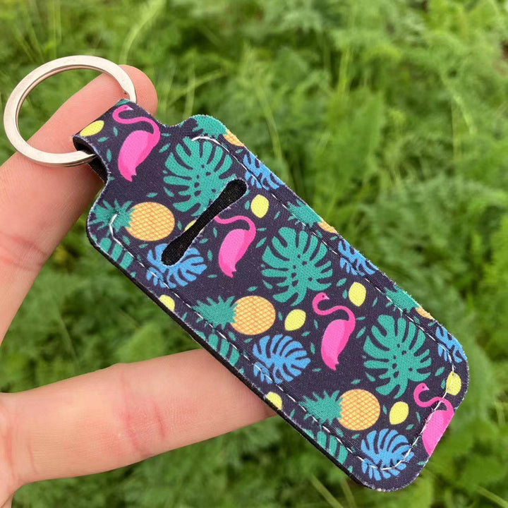 Printed Leopard Print SUNFLOWER Snake Pattern Women's Lipstick Pack Sets Of Key Chain Creative Perfume Bag - ZEYTONCART