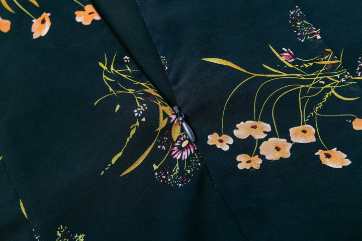 Retro floral floral dress with sling - ZEYTONCART
