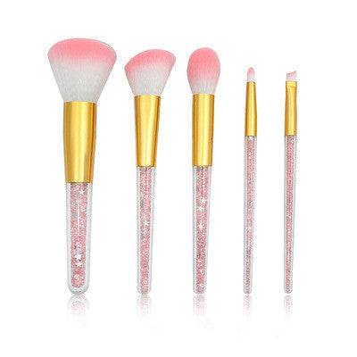5 transparent handle makeup brushes - ZEYTONCART