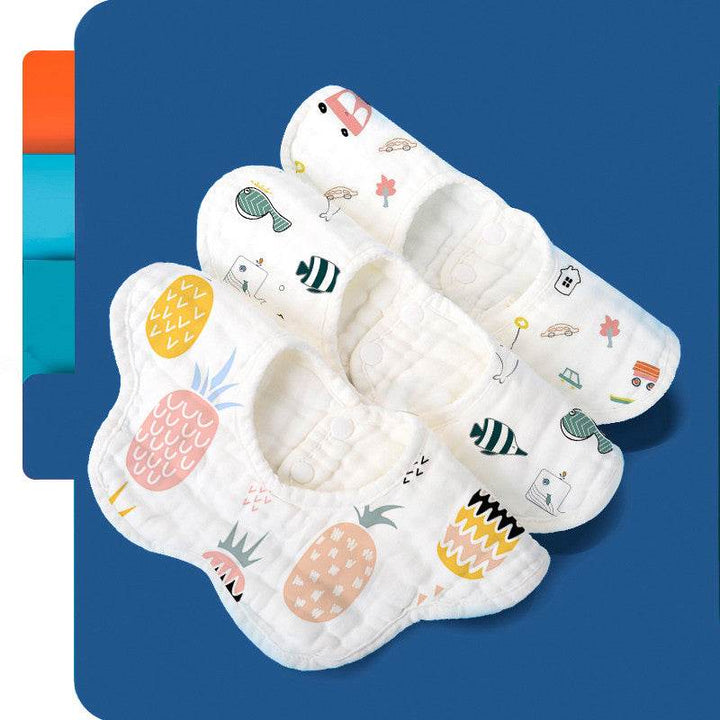Rotating Flower Waterproof Baby Cloths Saliva Towel Cartoon Soft Round Baby Bibs Feeding Scarf - ZEYTONCART