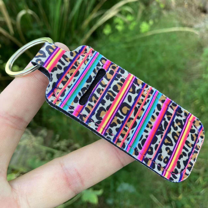 Printed Leopard Print SUNFLOWER Snake Pattern Women's Lipstick Pack Sets Of Key Chain Creative Perfume Bag - ZEYTONCART