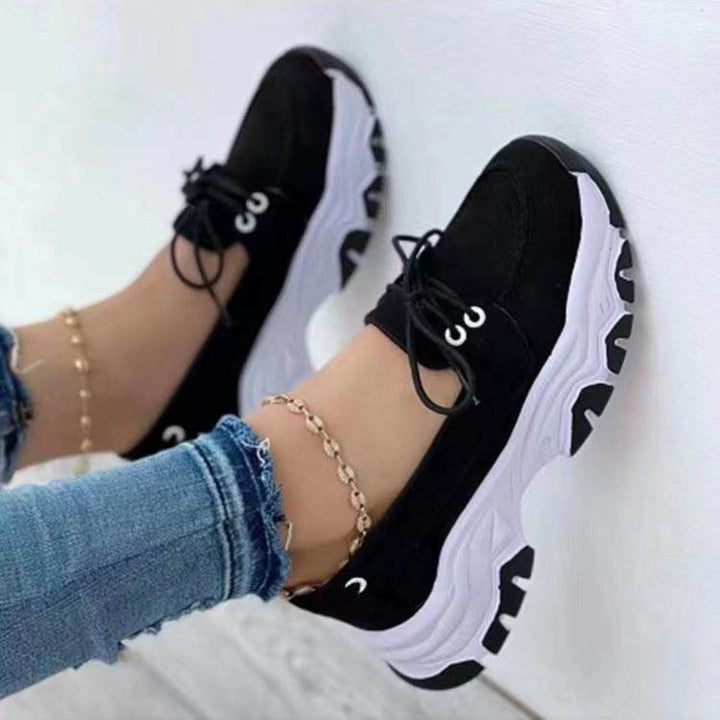 Lace-up Sneakers For Women Running Walking Sports Chunky Shoes - ZEYTONCART