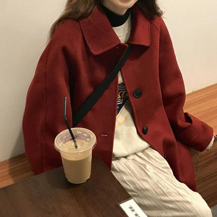 Hepburn Style Autumn And Winter Black Woolen Coat Women - ZEYTONCART