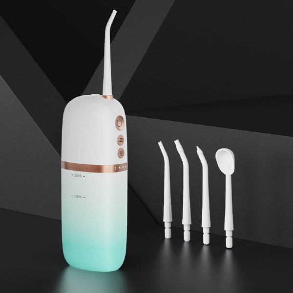 200ml Portable Flosser IPX7 Waterproof Electric Flosser USB Rechargeable Water Dental Picks With 4PCS Nozzle - ZEYTONCART