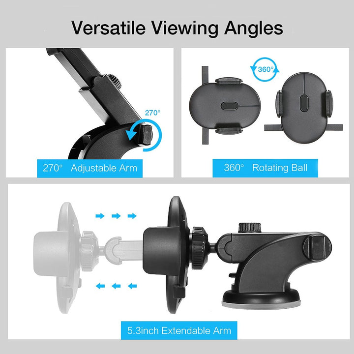 Car Phone Holder Long Rod Telescopic Car Dashboard Suction Cup Type - ZEYTONCART