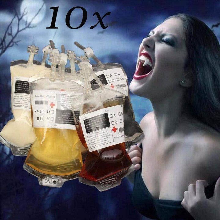 Transparent Food Grade PVC Drink Beverage Bag Vampire Blood Bag Cosplay Pouches Props Halloween Party Decoration Supplies - ZEYTONCART