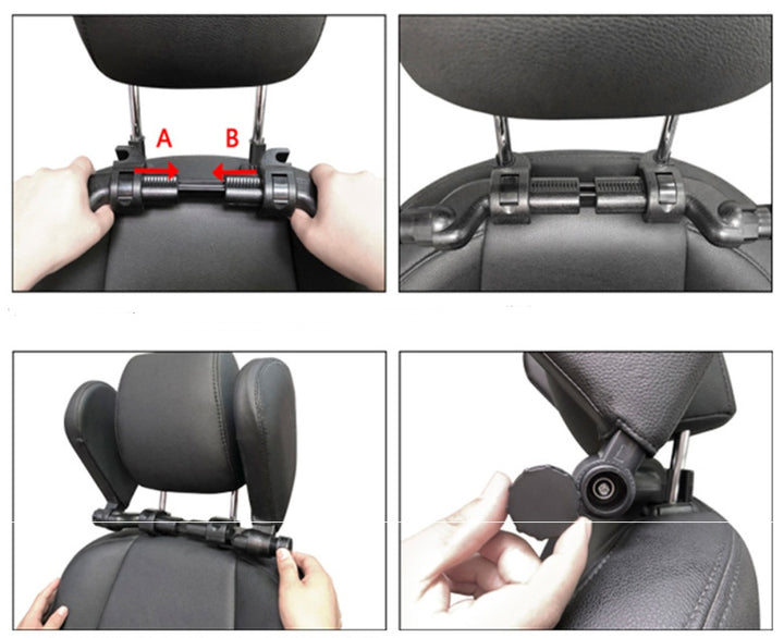Car headrest pillow Sleep Adjustable Side Car Soft Travel Seat Headrest Auto Leather Support Neck Pillow Cushion car accessories - ZEYTONCART