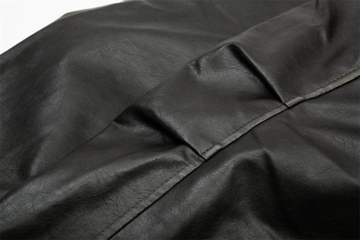Leather Clothing With Stand Collar Coat For Men - ZEYTONCART
