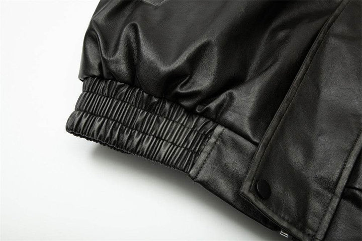 Leather Clothing With Stand Collar Coat For Men - ZEYTONCART