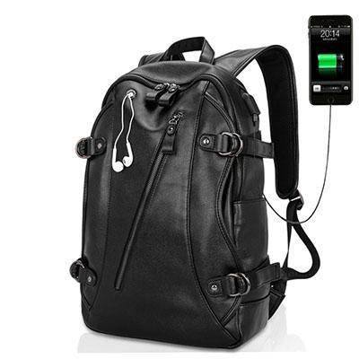 Usb Charging Leather Backpacks - ZEYTONCART