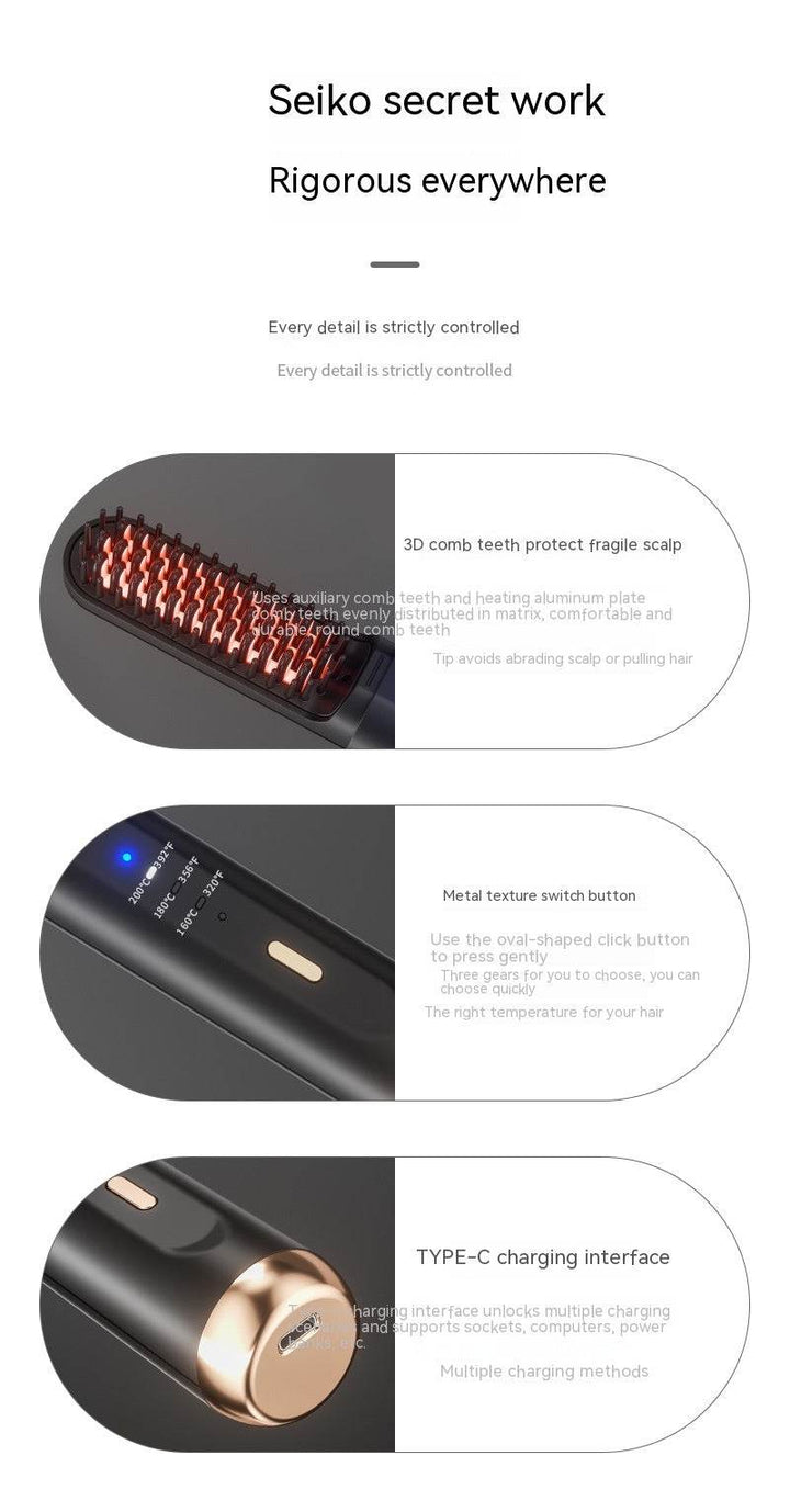 Wireless Negative Ion Straight Hair Comb - ZEYTONCART