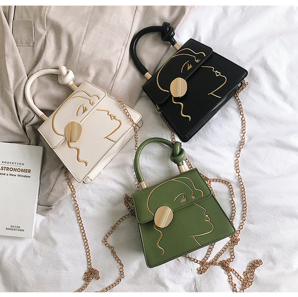 Fashion embroidered small square bag - ZEYTONCART
