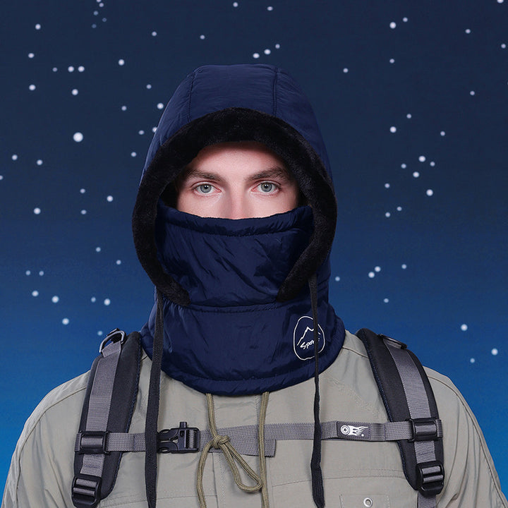 Winter Cycling Warm-keeping And Cold-proof Neck Protection One-piece Hat Fleece-lined - ZEYTONCART