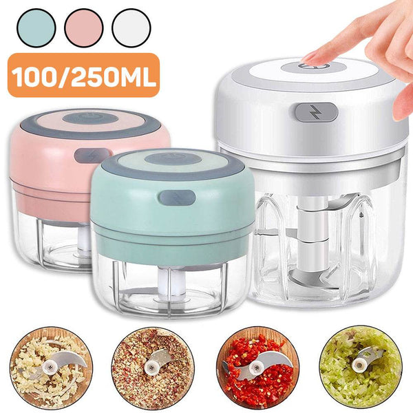 Mini Electric Garlic Chopper USB Charging Ginger Masher Machine Sturdy Durable Chili Vegetable Crusher Kitchen Tool - ZEYTONCART