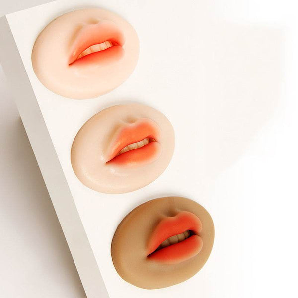 Tattoo Embroidery Practice Leather Lip Full Lips Pieces Three-dimensional Silicone Simulation Semi-permanent Novice Grain Lip Floating Lip Solid Mold - ZEYTONCART