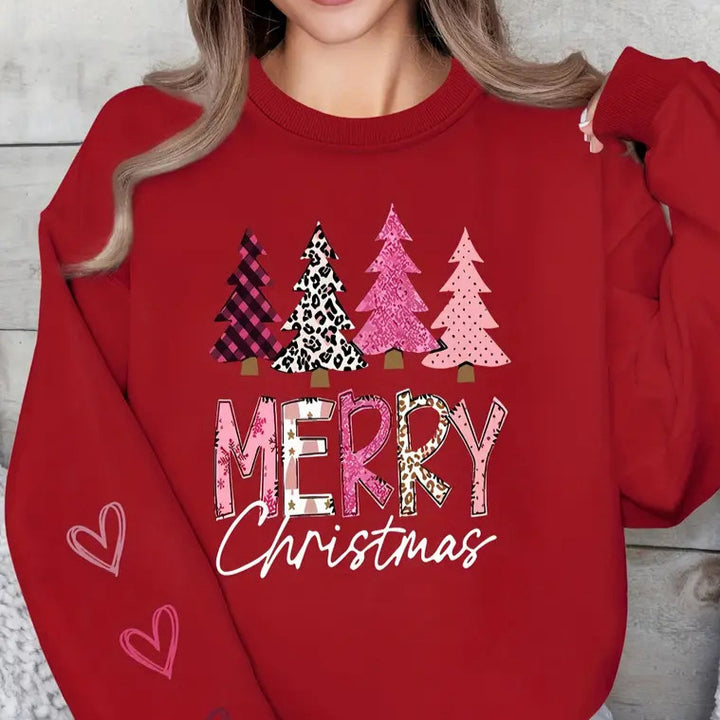 Women's Casual Printed Round Neck Long Sleeve Top - ZEYTONCART