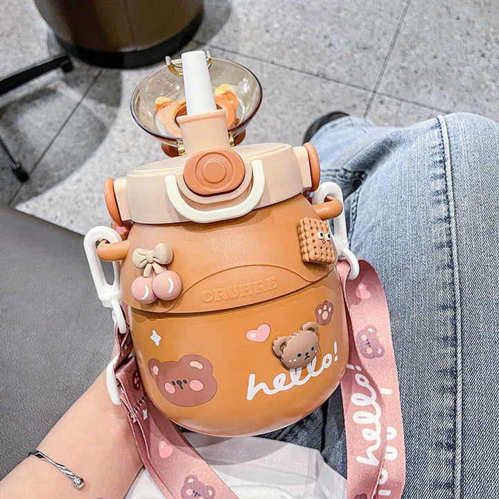 Pot Belly Water Cup Insulation Large Capacity Straw Kettle Portable And Cute - ZEYTONCART