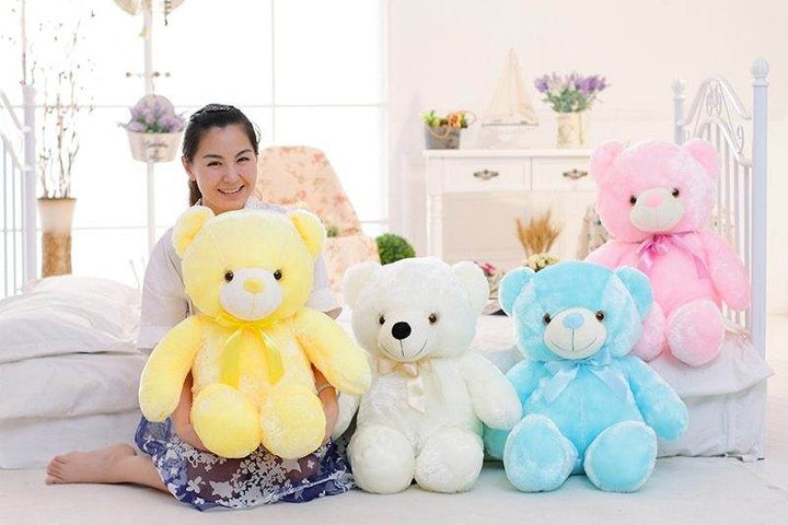 Creative Light Up LED Teddy Bear Stuffed Animals Plush Toy Colorful Glowing Christmas Gift For Kids Pillow - ZEYTONCART