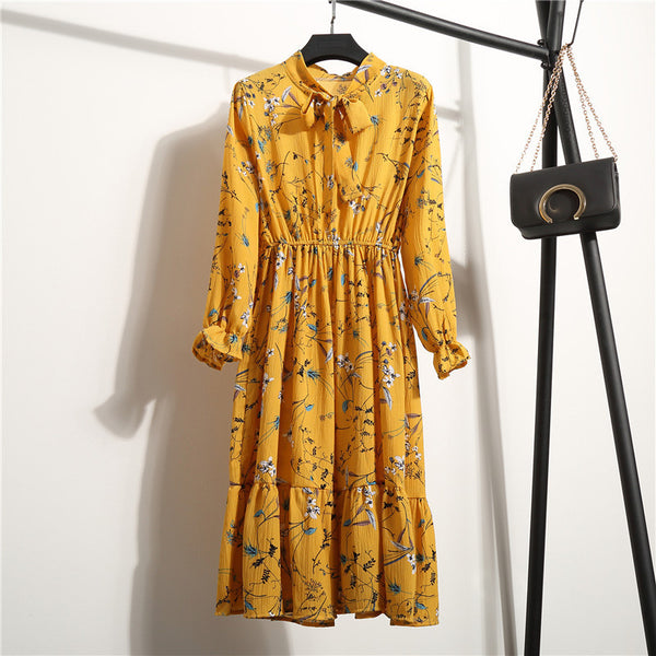 Floral chiffon dress - ZEYTONCART