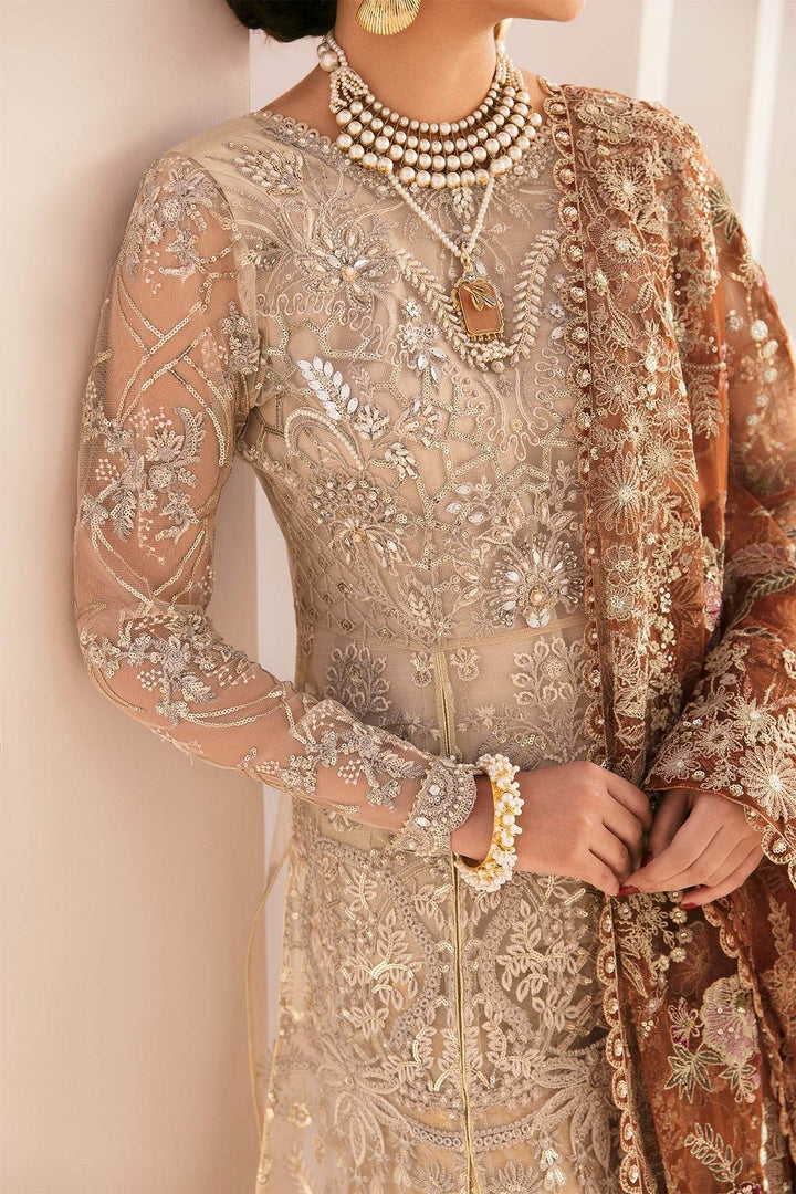 Ethereal 3-Piece Ensemble – A True Facade of LuxuryEMBROIDERED NET CH11-03 UNSTITCHED - ZEYTONCART