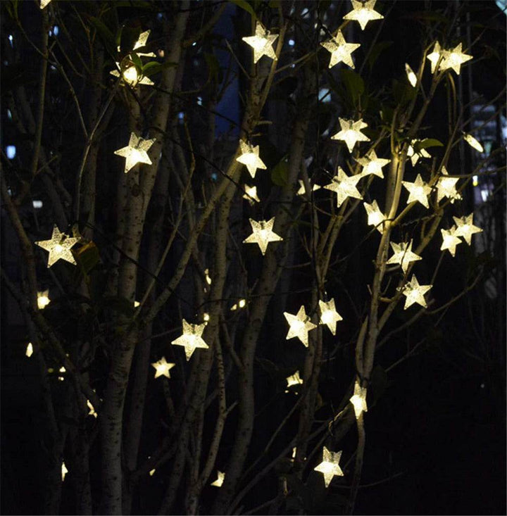 Solar Powered Star Fairy String LED Lights Waterproof Xmas Garden Outdoor Decor - ZEYTONCART