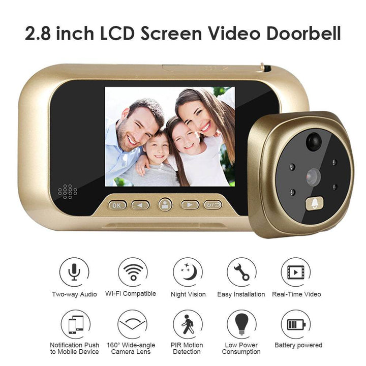 2.8 Inch Infrared Night Vision Camera Video Intelligent Electronic Peephole Visual Peephole Doorbell - ZEYTONCART