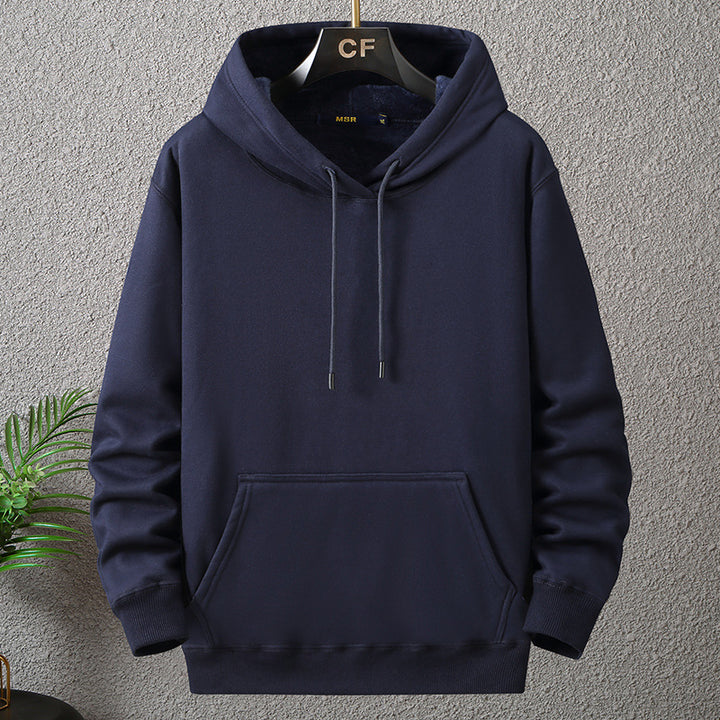 Winter Fleece-lined Pullover Hoodie Plus-sized Loose-fitting Plus Size Pullover - ZEYTONCART