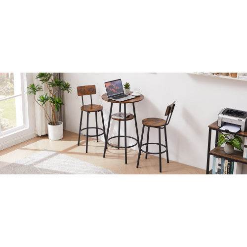 Round Bar Stools With Shelves - ZEYTONCART