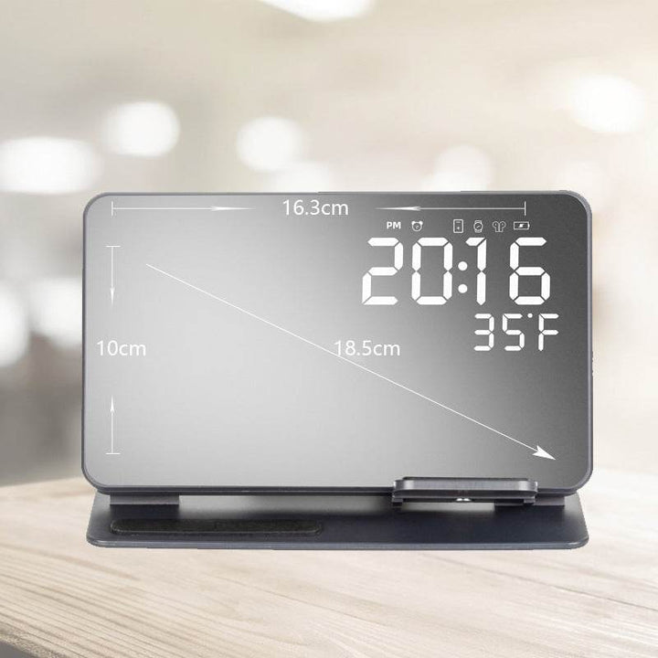 Two-in-one Wireless Rechargeable Alarm Clock 15W Thermometer - ZEYTONCART