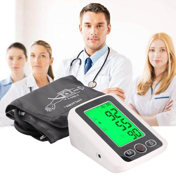 Home large screen voice electronic sphygmomanometer three color backlight blood pressure monitor arm type voice sphygmomanometer - ZEYTONCART