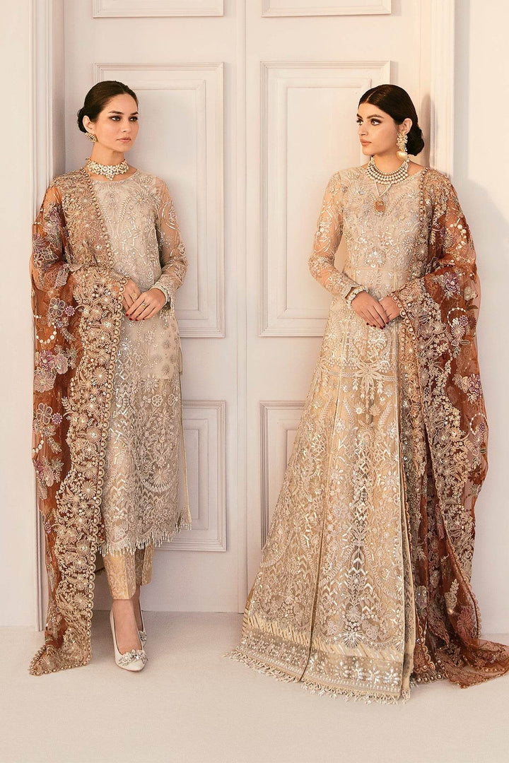 Ethereal 3-Piece Ensemble – A True Facade of LuxuryEMBROIDERED NET CH11-03 UNSTITCHED - ZEYTONCART