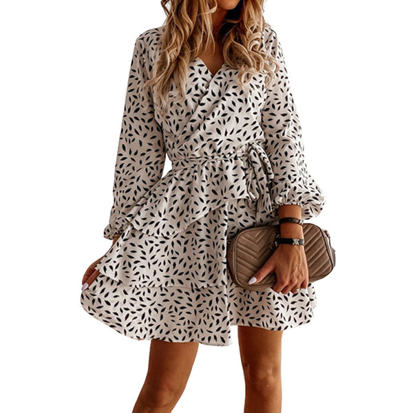 Sexy Floral Floral Long Sleeve Dress - ZEYTONCART