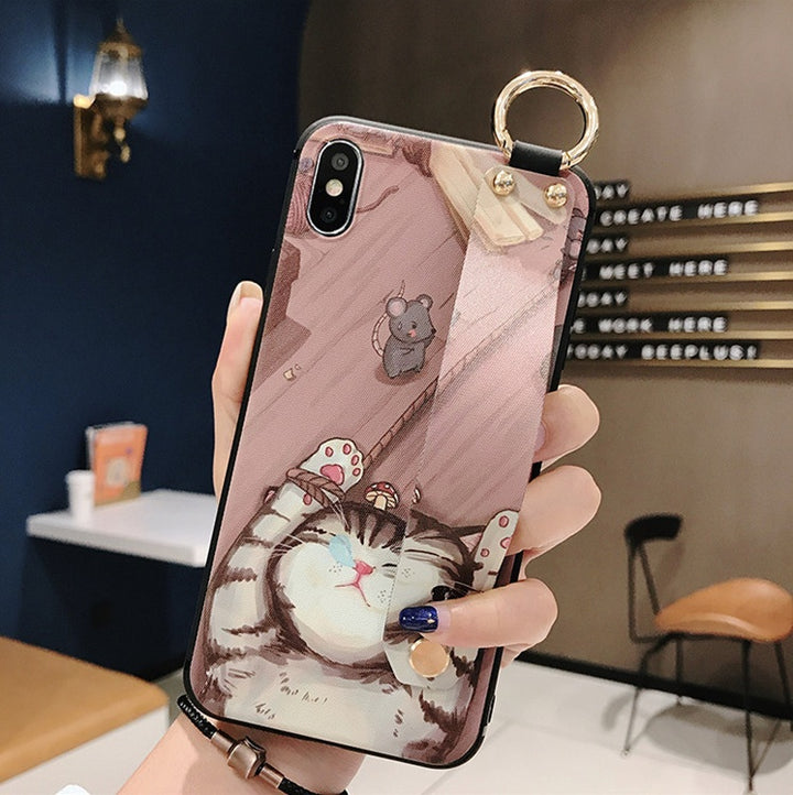 Compatible with Apple, Rose Flowers Wrist Strap phone Cases For iPhone - ZEYTONCART