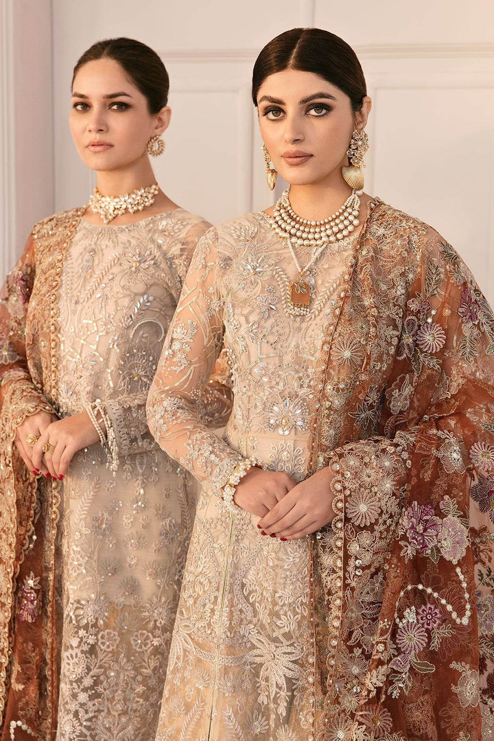 Ethereal 3-Piece Ensemble – A True Facade of LuxuryEMBROIDERED NET CH11-03 UNSTITCHED - ZEYTONCART