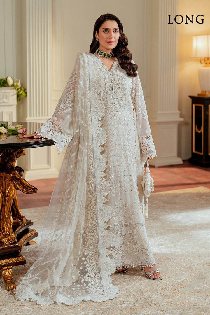 Exquisite 3-Piece Ensemble with Hand-Embellished Chiffon Shirt and Elegant Silhouettes EMBROIDERED CHIFFON CH13-02 UNSTITCHED - ZEYTONCART