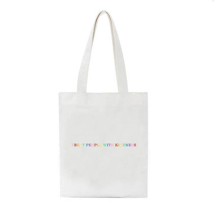Treat People With Kindness Letter Canvas Bag - ZEYTONCART