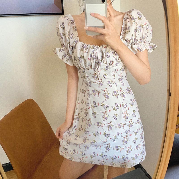 Floral short-sleeved dress - ZEYTONCART