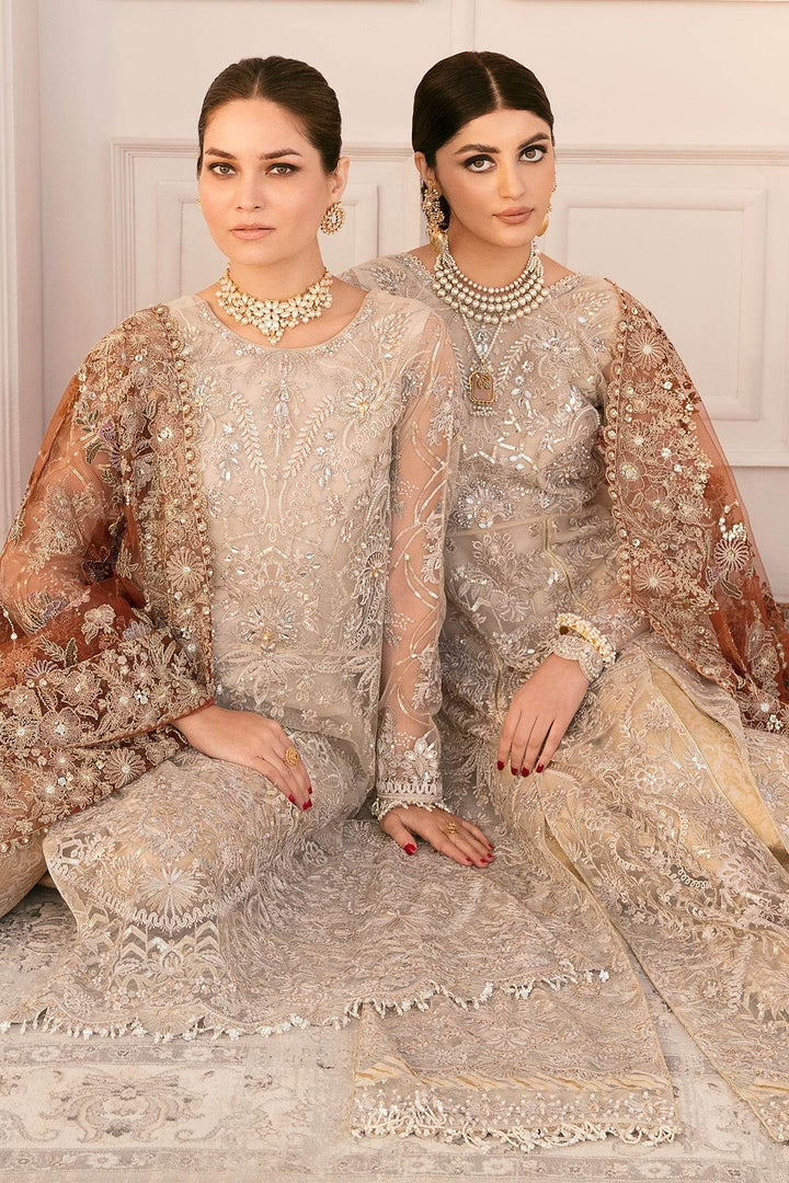Ethereal 3-Piece Ensemble – A True Facade of LuxuryEMBROIDERED NET CH11-03 UNSTITCHED - ZEYTONCART