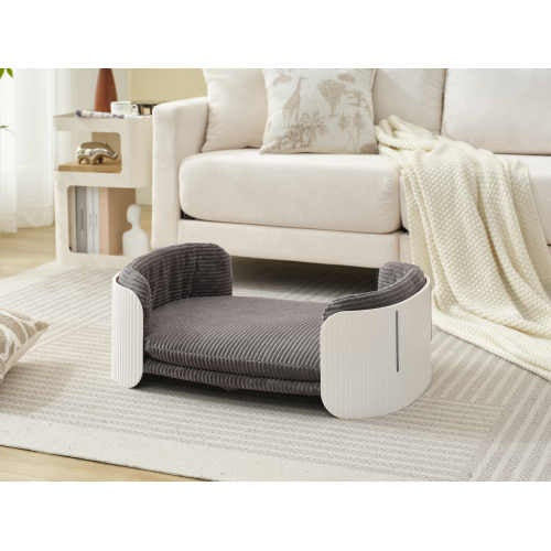 Scandinavian Style Cat Couch Bed, Pet Sofa For Indoor Cats PP Indoor Pet Furniture Elevated Cat Beds With Removable Mattress Cover Suitable For Kitty, Puppy Or Small Animal Brand Design White - ZEYTONCART