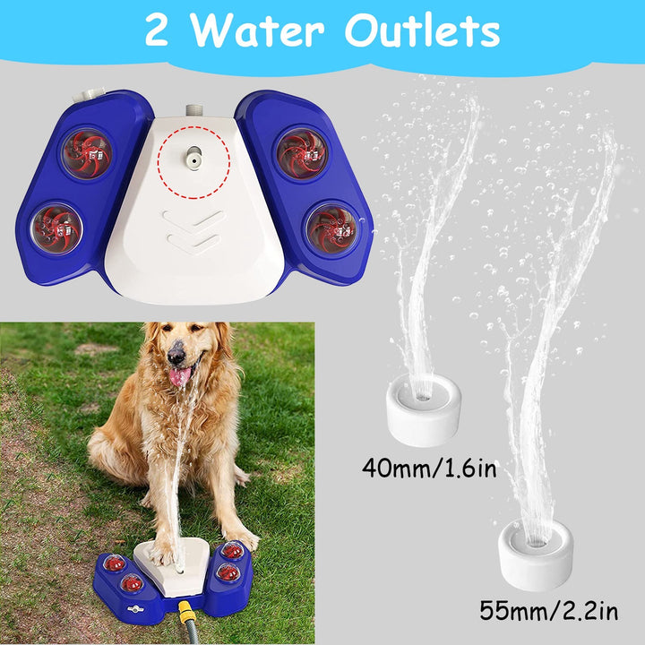 Blue-Yellow Color Options -- 1Pc Dog Water Fountain Multifunctional Automatic Pet Water Dispenser Outdoor Step-on Activated Sprinkler For Drinking Shower Fun - ZEYTONCART