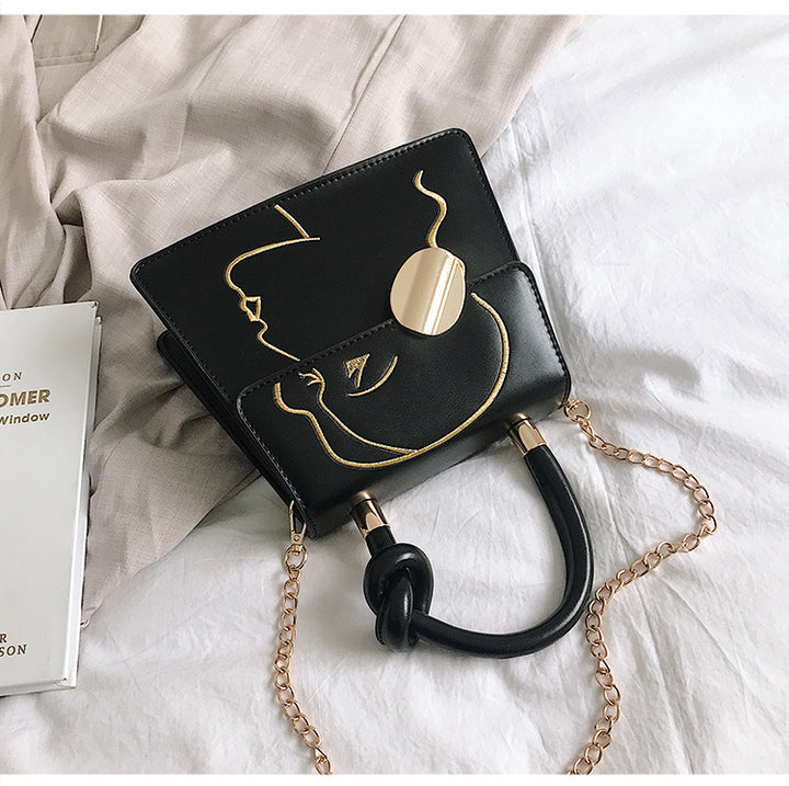 Fashion embroidered small square bag - ZEYTONCART