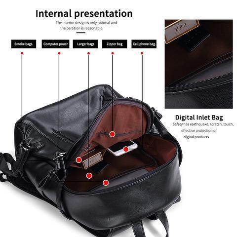 Usb Charging Leather Backpacks - ZEYTONCART