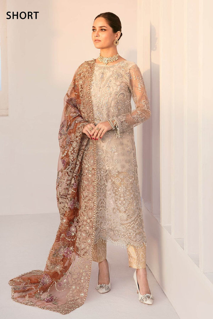 Ethereal 3-Piece Ensemble – A True Facade of LuxuryEMBROIDERED NET CH11-03 UNSTITCHED - ZEYTONCART
