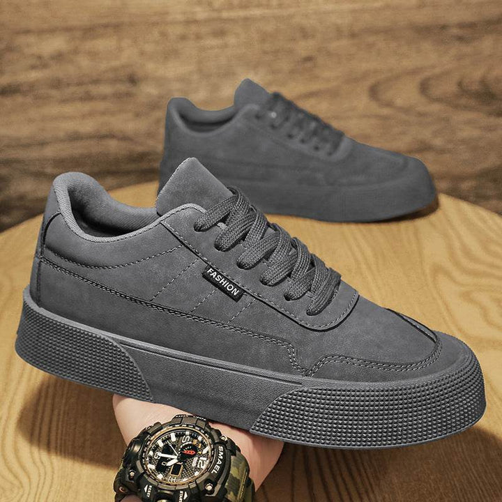 Casual Board Flat Shoes Men Breathable Thick-soled Lace-up Sneakers For Walking Running - ZEYTONCART