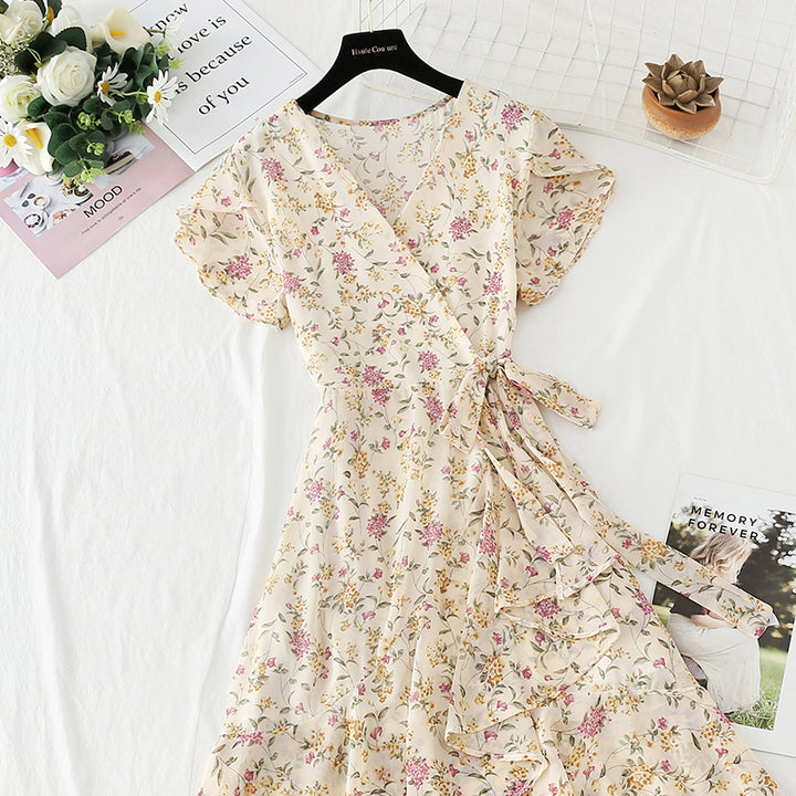 Floral Floral Dress Women's Summer Dress New French Style - ZEYTONCART