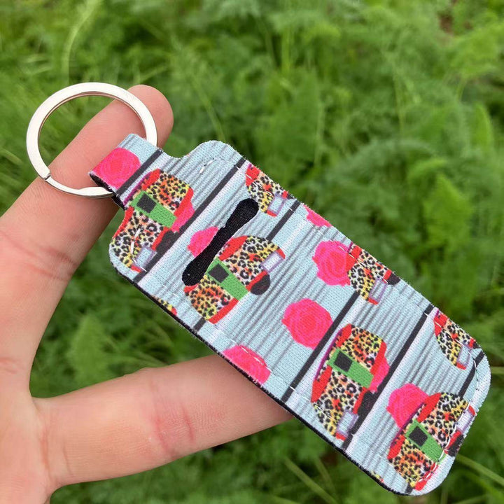 Printed Leopard Print SUNFLOWER Snake Pattern Women's Lipstick Pack Sets Of Key Chain Creative Perfume Bag - ZEYTONCART